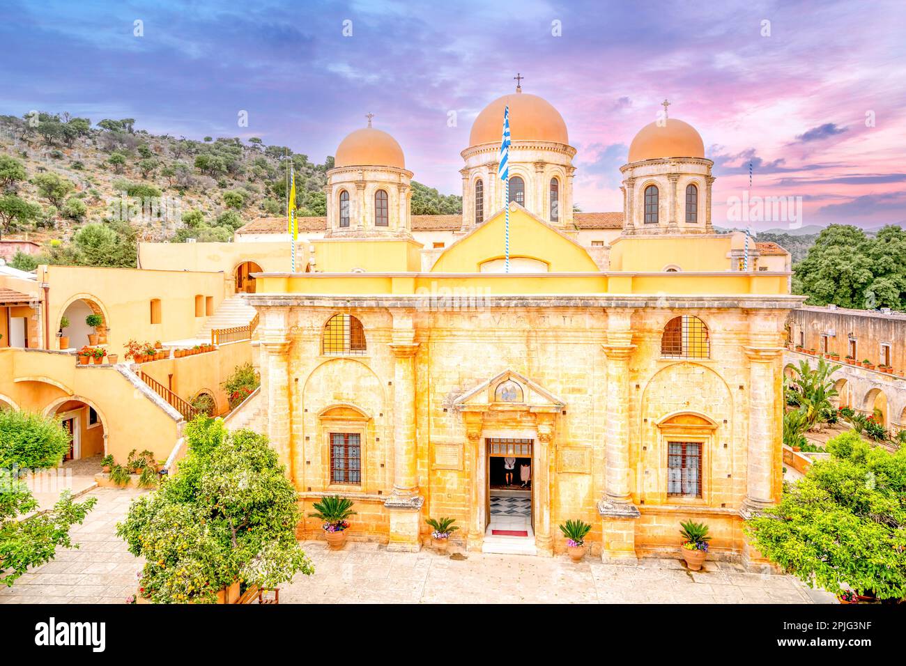 Santissima Trinità, Abbazia, Isola di Creta, Grecia Foto Stock