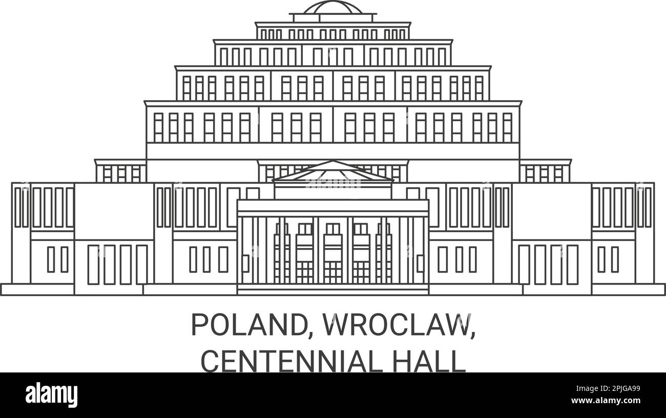 Polonia, Wroclaw, Centennial Hall viaggio punto di riferimento vettore illustrazione Illustrazione Vettoriale