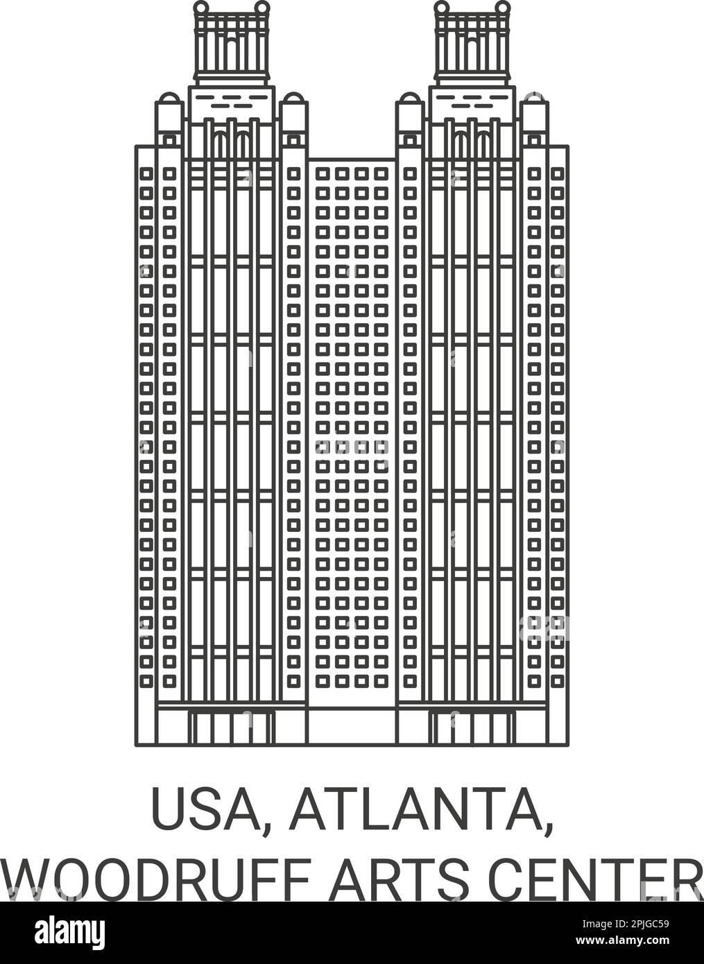 USA, Atlanta, Woodruff Arts Center viaggio punto di riferimento illustrazione vettoriale Illustrazione Vettoriale