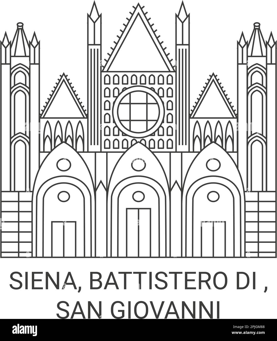 Italia, Siena, Battistero di , San Giovanni viaggio punto di riferimento vettoriale illustrazione Illustrazione Vettoriale