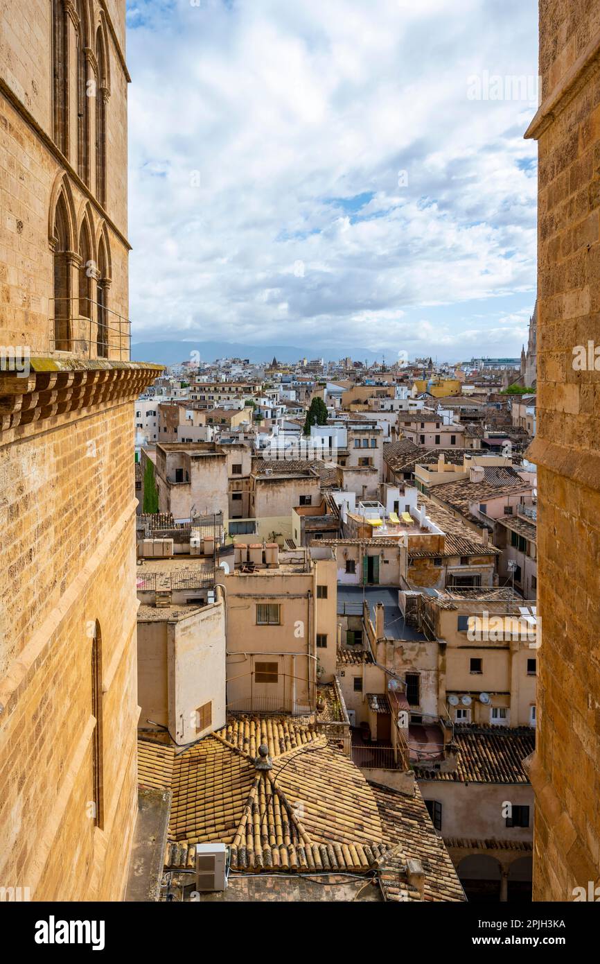 Vista sulla città di Palma di Maiorca, Maiorca, Spagna Foto Stock