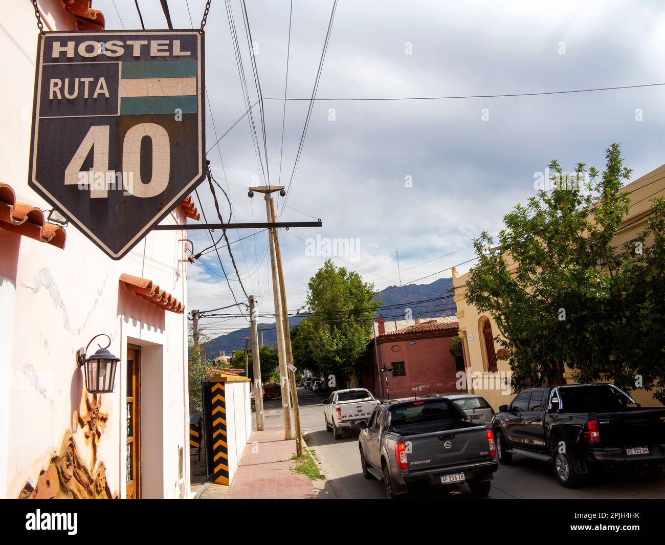 Hostel Ruta 40 sulla Ruta 40, città di Cafayate, Provincia di Salta, Argentina Foto Stock