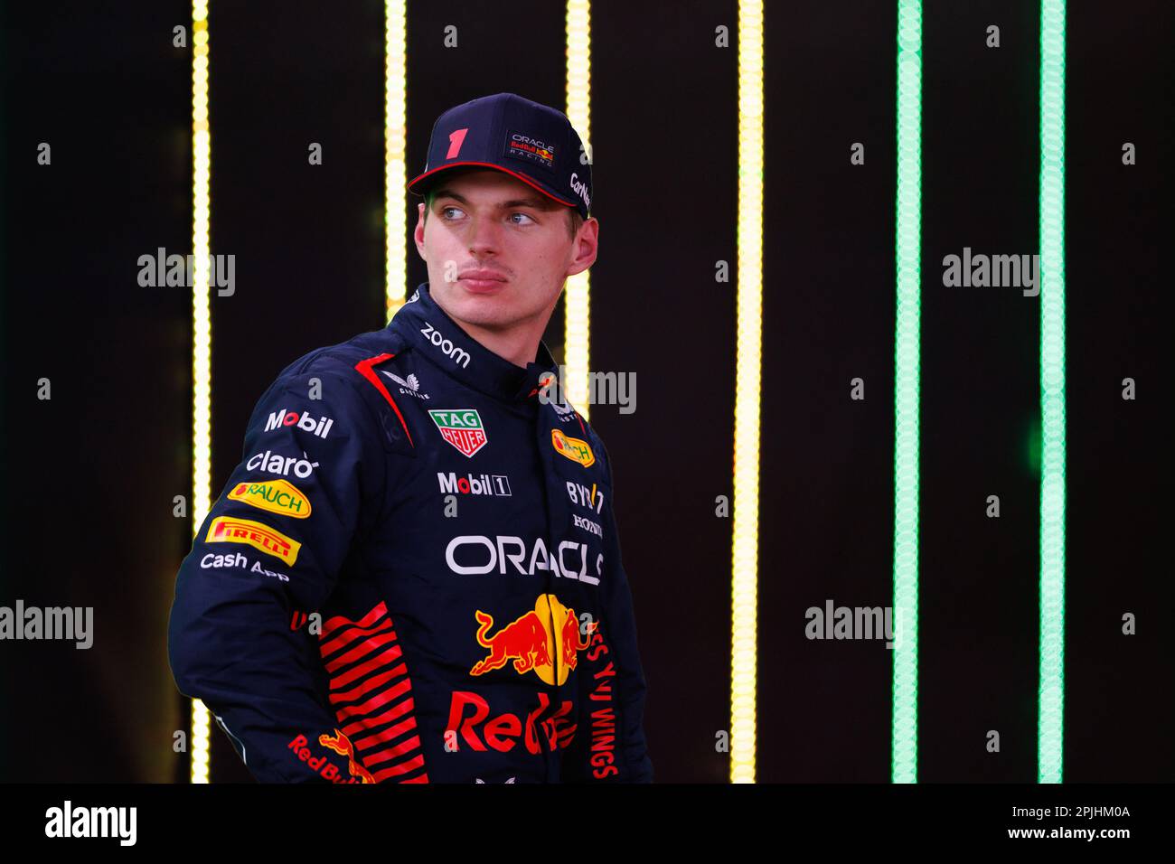 Albert Park, 2 aprile 2023 Max Verstappen (NED) del team Red Bull nel Parc Ferme dopo aver vinto la gara. Corleve/Alamy Live News Foto Stock