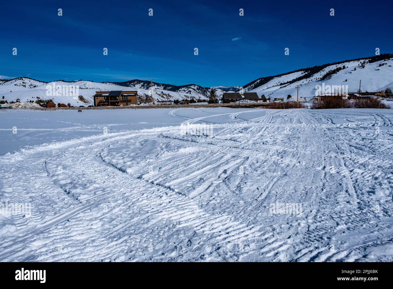 Celebrazione invernale a Stanley, Idaho Foto Stock