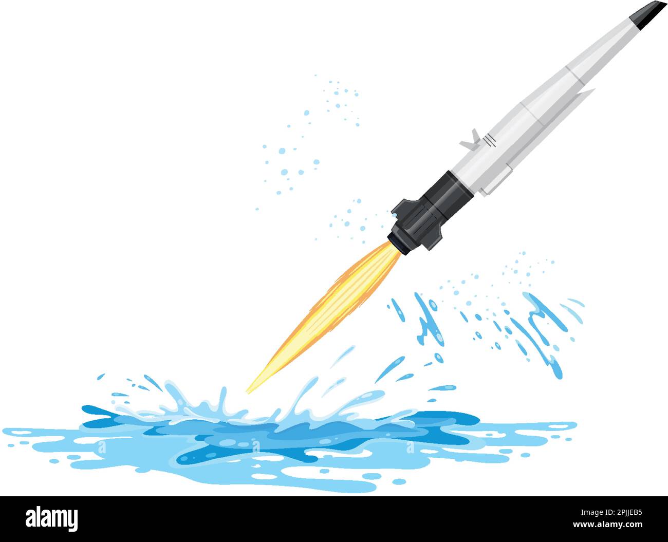 Lancio di missili ipertonici dall'illustrazione dell'acqua Illustrazione Vettoriale