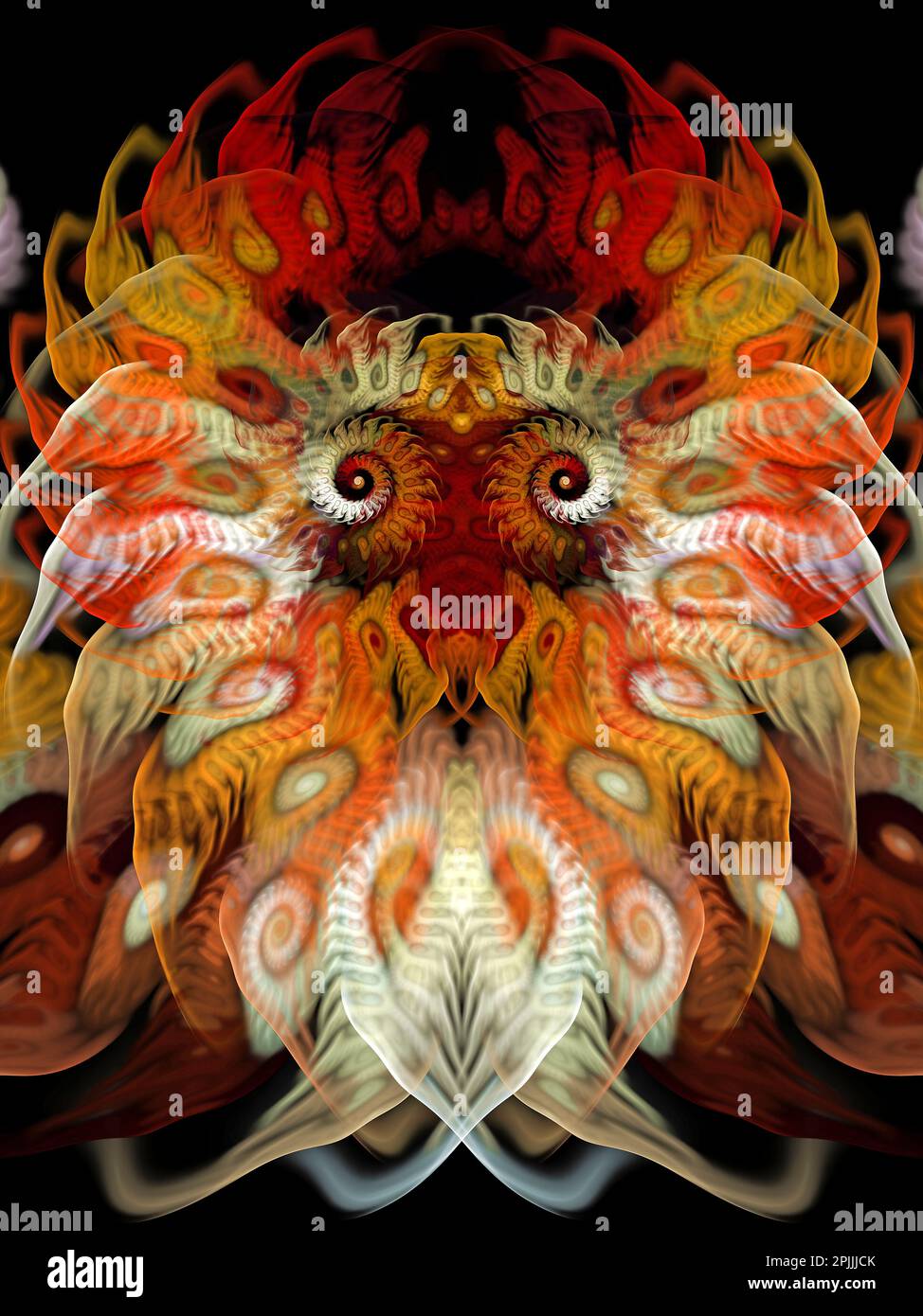 Design astratto Fractal Lion Face Foto Stock