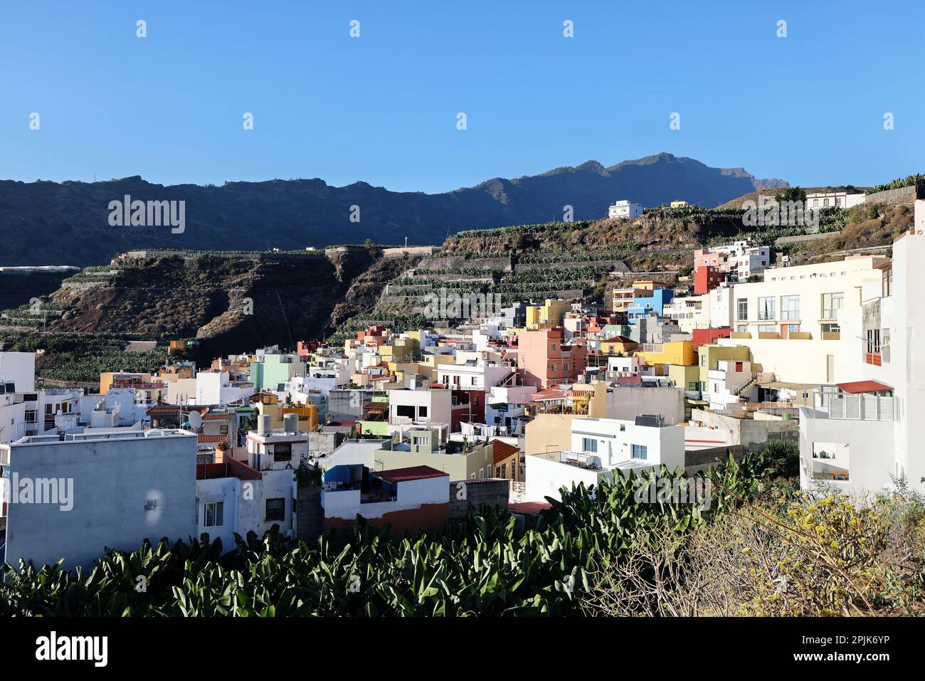 Tazacorte città mediterran in Spagna Isole Canray la Palma Foto Stock