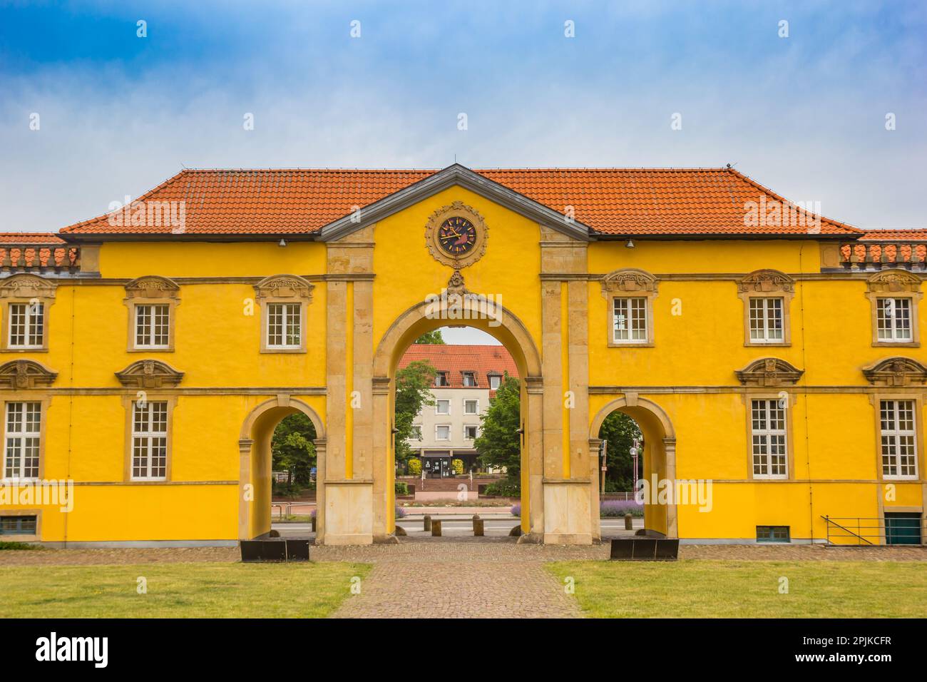 Porta d'ingresso dello storico castello di Osnabruck, Germania Foto Stock