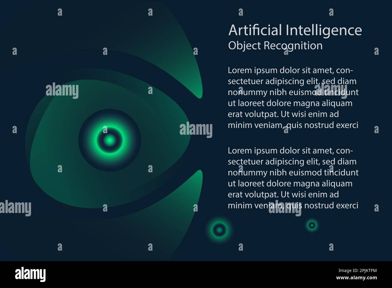 Intelligenza artificiale cyber sicurezza o riconoscimento di oggetti concetto di progettazione. Occhio come un guardiano di intelligenza artificiale o parte del sistema di protezione ai Illustrazione Vettoriale