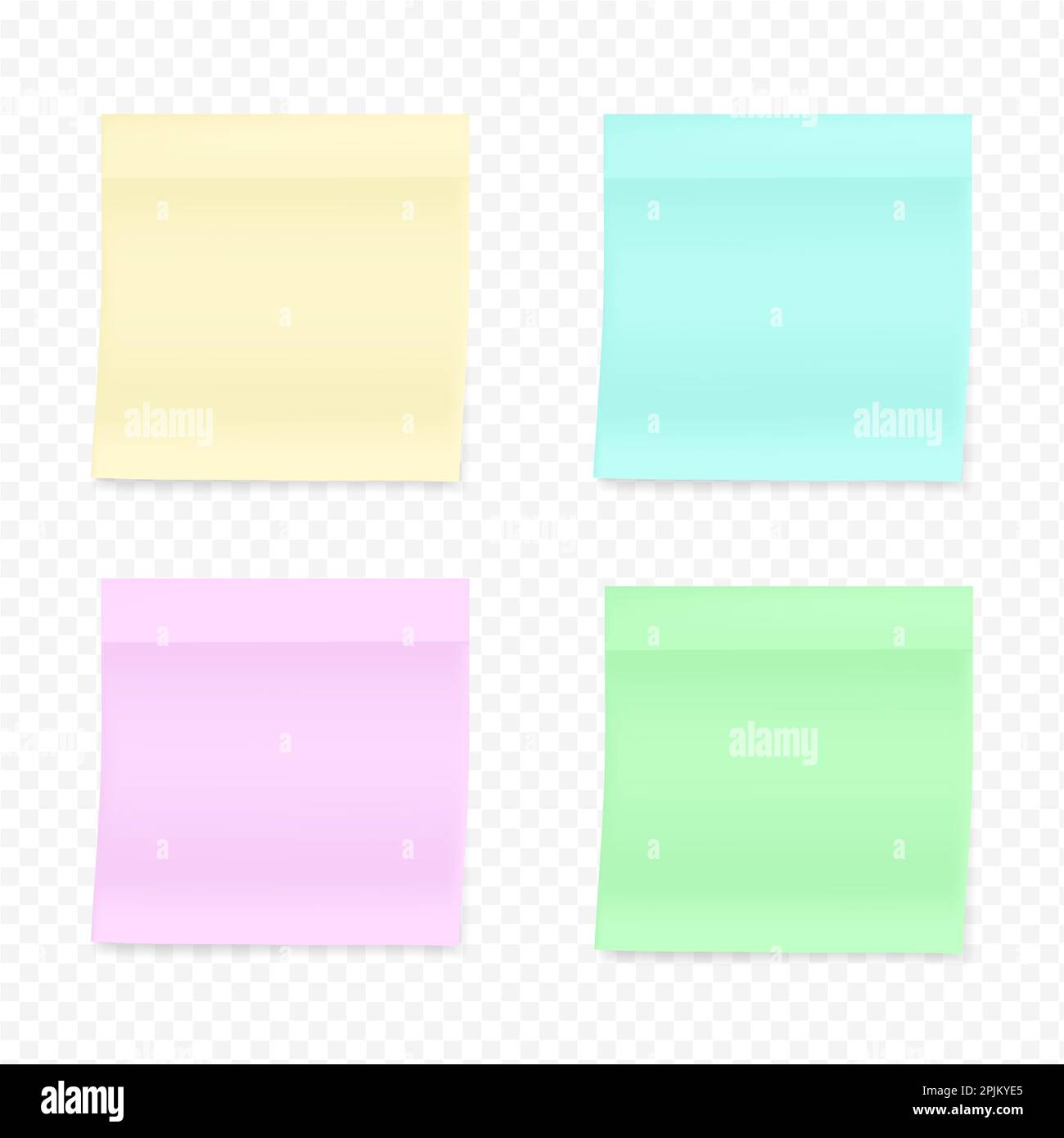 Set di quattro realistica colori soft adesivi. Illustrazione di cancelleria. Mockup per le note o banner. Illustrazione Vettoriale Illustrazione Vettoriale