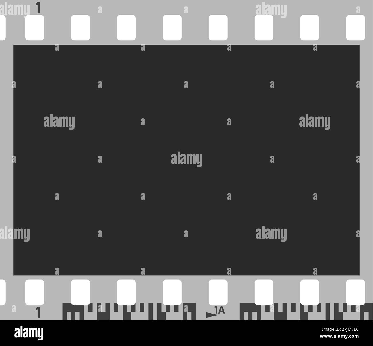 Una cornice vuota per una fotocamera. Pellicola retrò in bianco e nero da 35 mm. Rullo negativo della fotocamera. Applicabile come collage fotografico. Illustrazione vettoriale Illustrazione Vettoriale