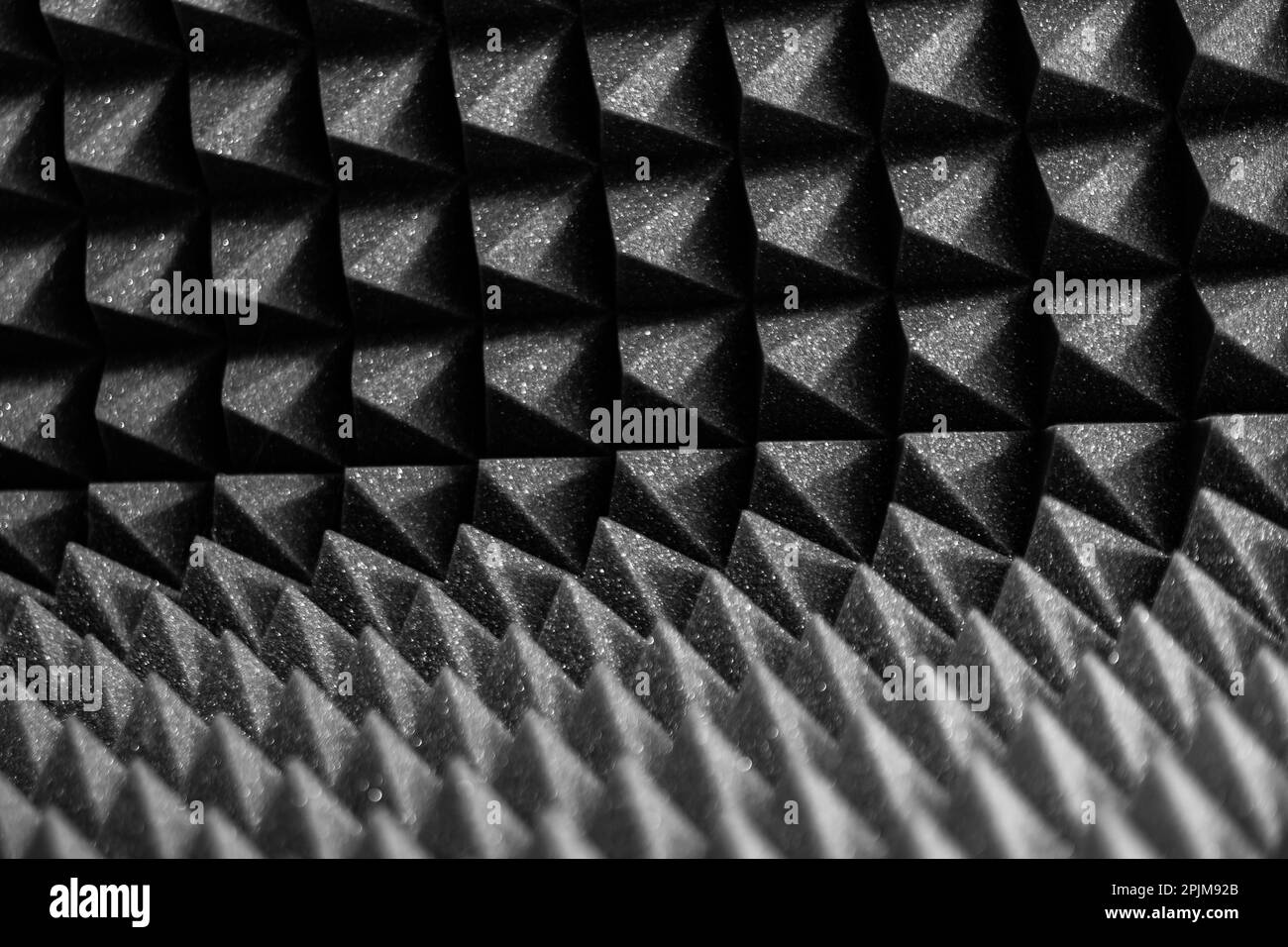 insonorizzazione nera professionale con motivo. Trama. Sfondo. Modello. Orizzontale Foto di alta qualità Foto Stock