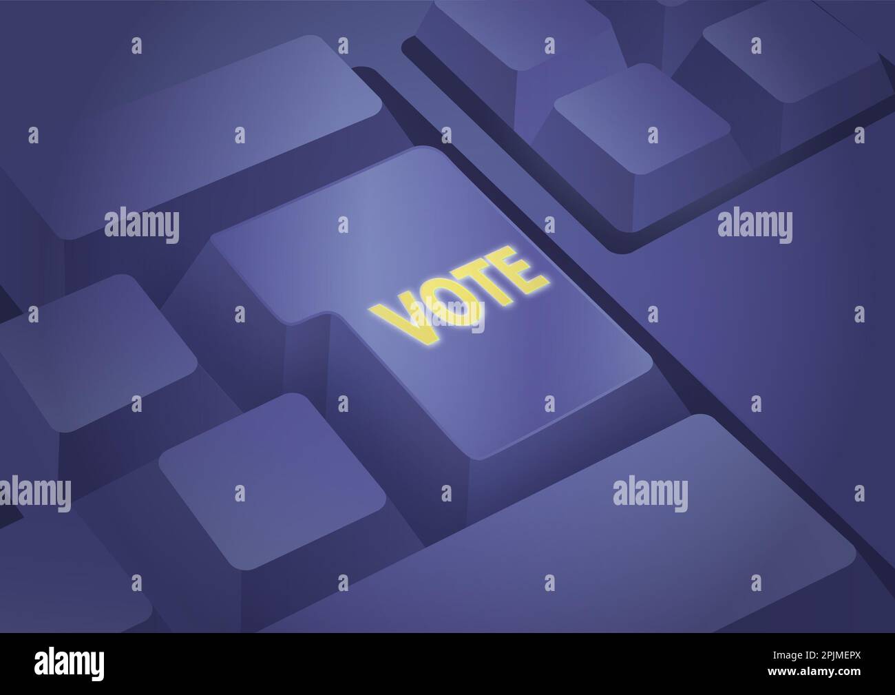 Immagine della tastiera del computer con il pulsante VOTA Foto Stock
