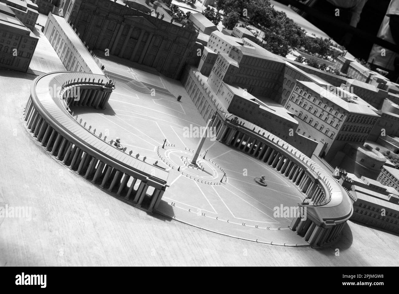 Modello di replica della Basilica di San Pietro e di Piazza San Pietro nei Musei Vaticani, Città del Vaticano, Europa Foto Stock