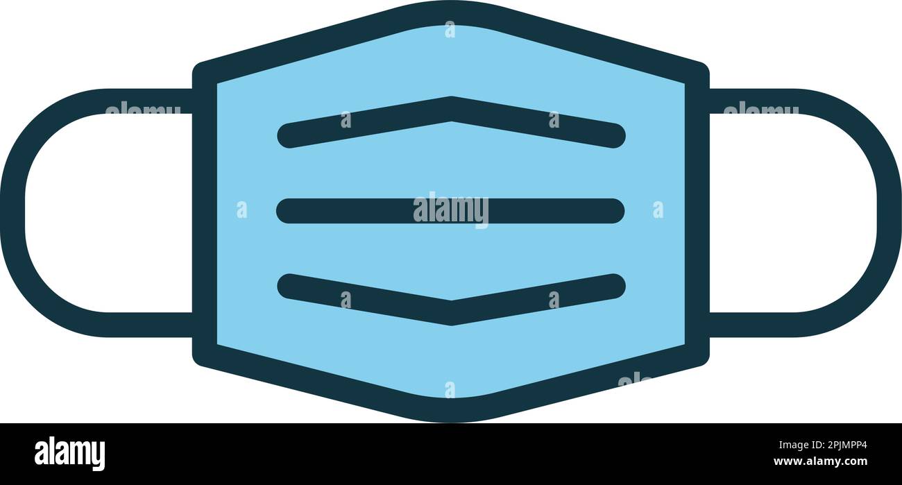 Icona della linea della maschera chirurgica medica. Maschera protettiva da coronavirus, COVID 19, virus. Linea, simbolo di contorno. Dispositivo di protezione personale. Vettore illustrati Illustrazione Vettoriale