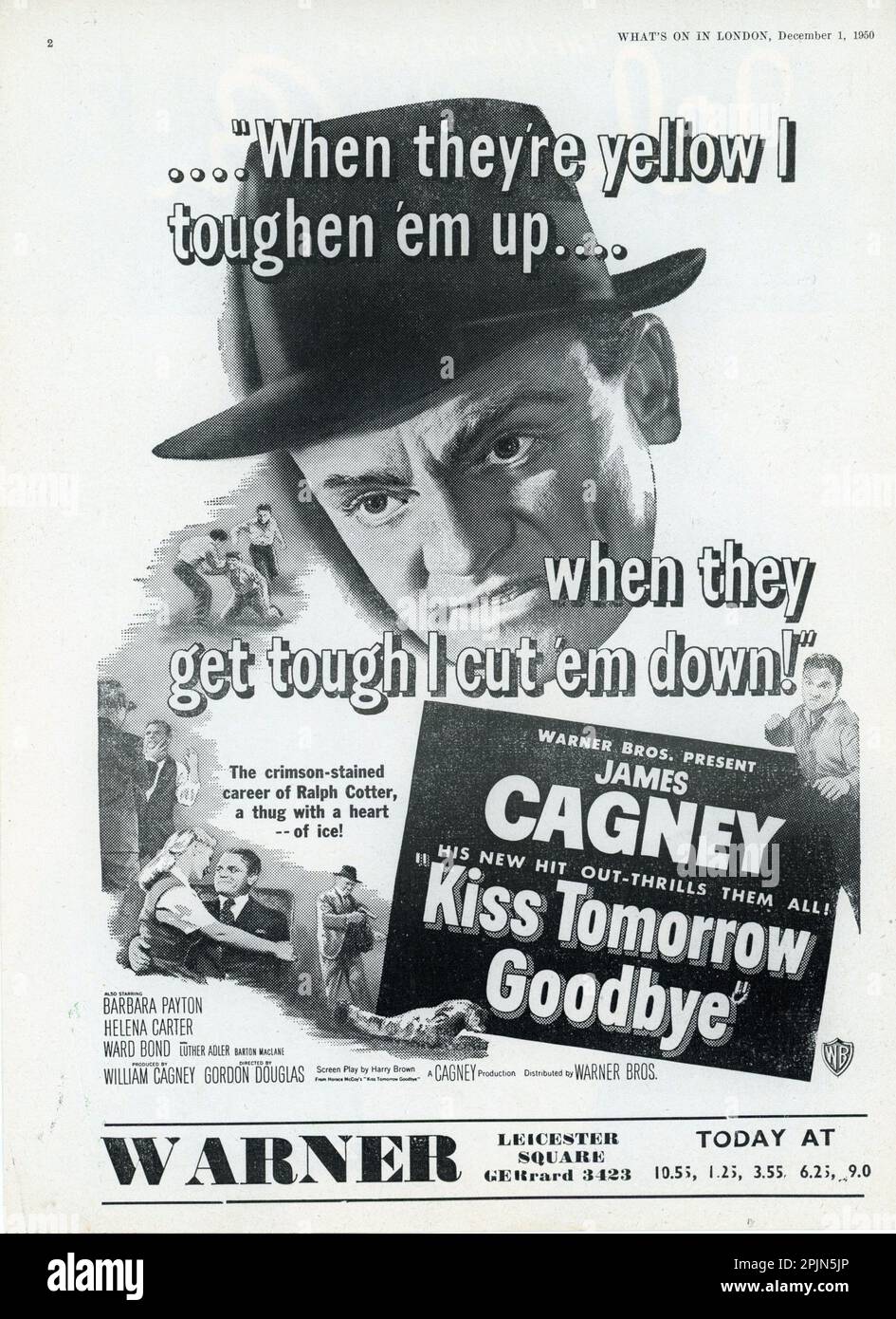 JAMES CAGNEY e BARBARA PAYTON in BACIO DOMANI ADDIO 1950 regista GORDON DOUGLAS sceneggiatura Harry Brown dal romanzo di Horace McCoy William Cagney Productions / Warner Bros. Foto Stock