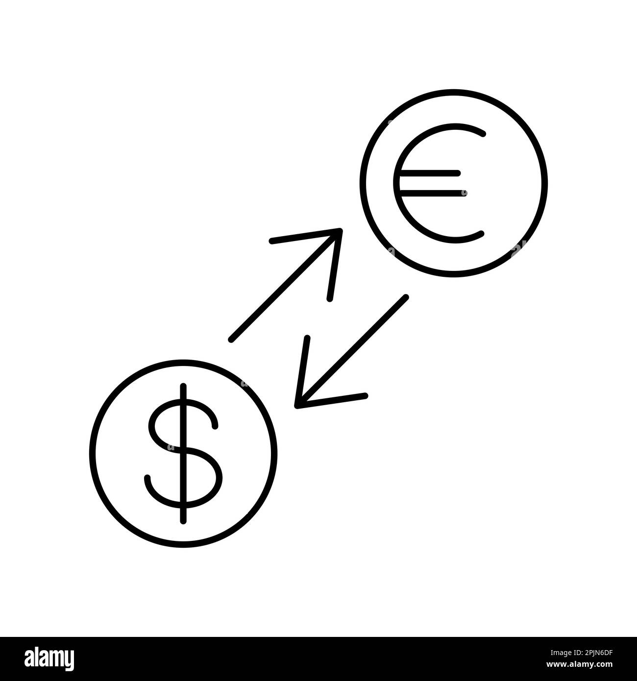 Icona di cambio valuta. Segnale isolato del flusso di cassa. Illustrazione vettoriale. Icona dello scambio di denaro Illustrazione Vettoriale