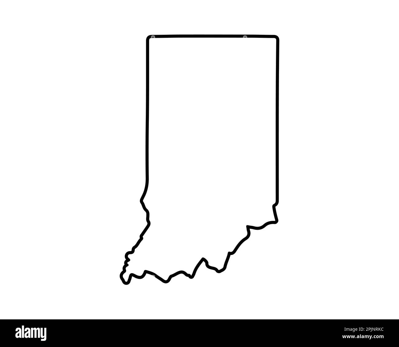 Mappa dello stato dell'Indiana. Mappa dello stato DEGLI STATI UNITI. Simbolo del contorno dell'Indiana. Illustrazione vettoriale Illustrazione Vettoriale