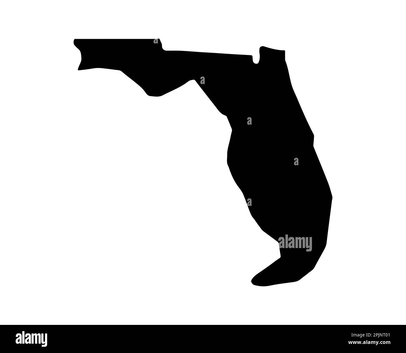 Mappa dello stato della Florida. Mappa dello stato DEGLI STATI UNITI. Simbolo della silhouette della Florida. Illustrazione vettoriale Illustrazione Vettoriale