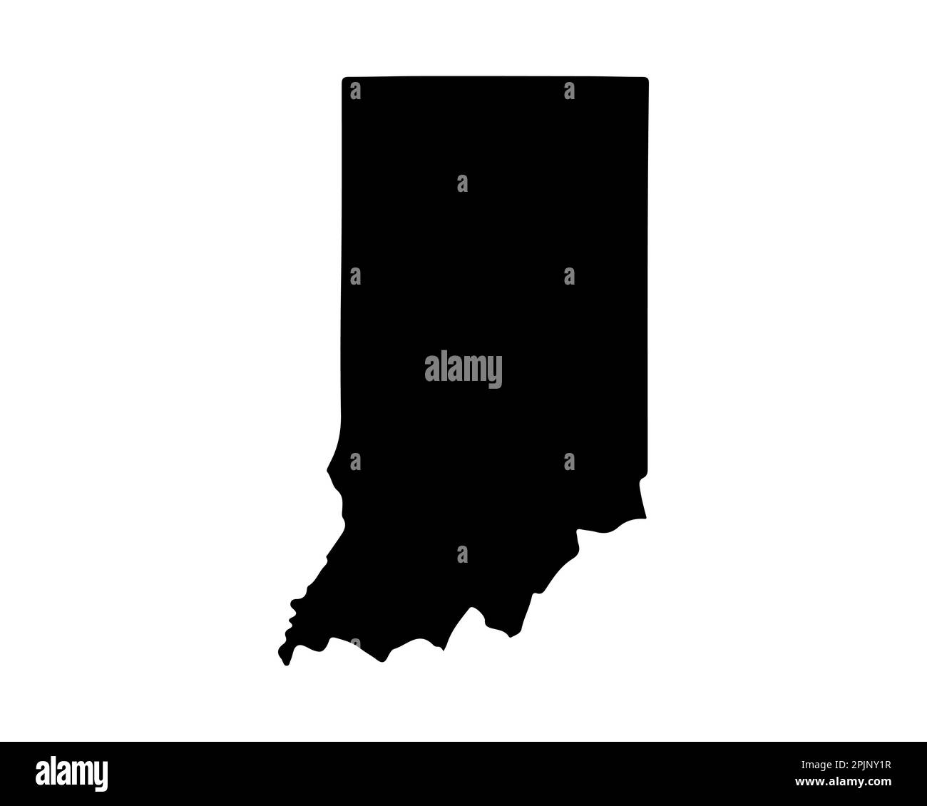 Mappa dello stato dell'Indiana. Mappa dello stato DEGLI STATI UNITI. Simbolo della silhouette dell'Indiana. Illustrazione vettoriale Illustrazione Vettoriale