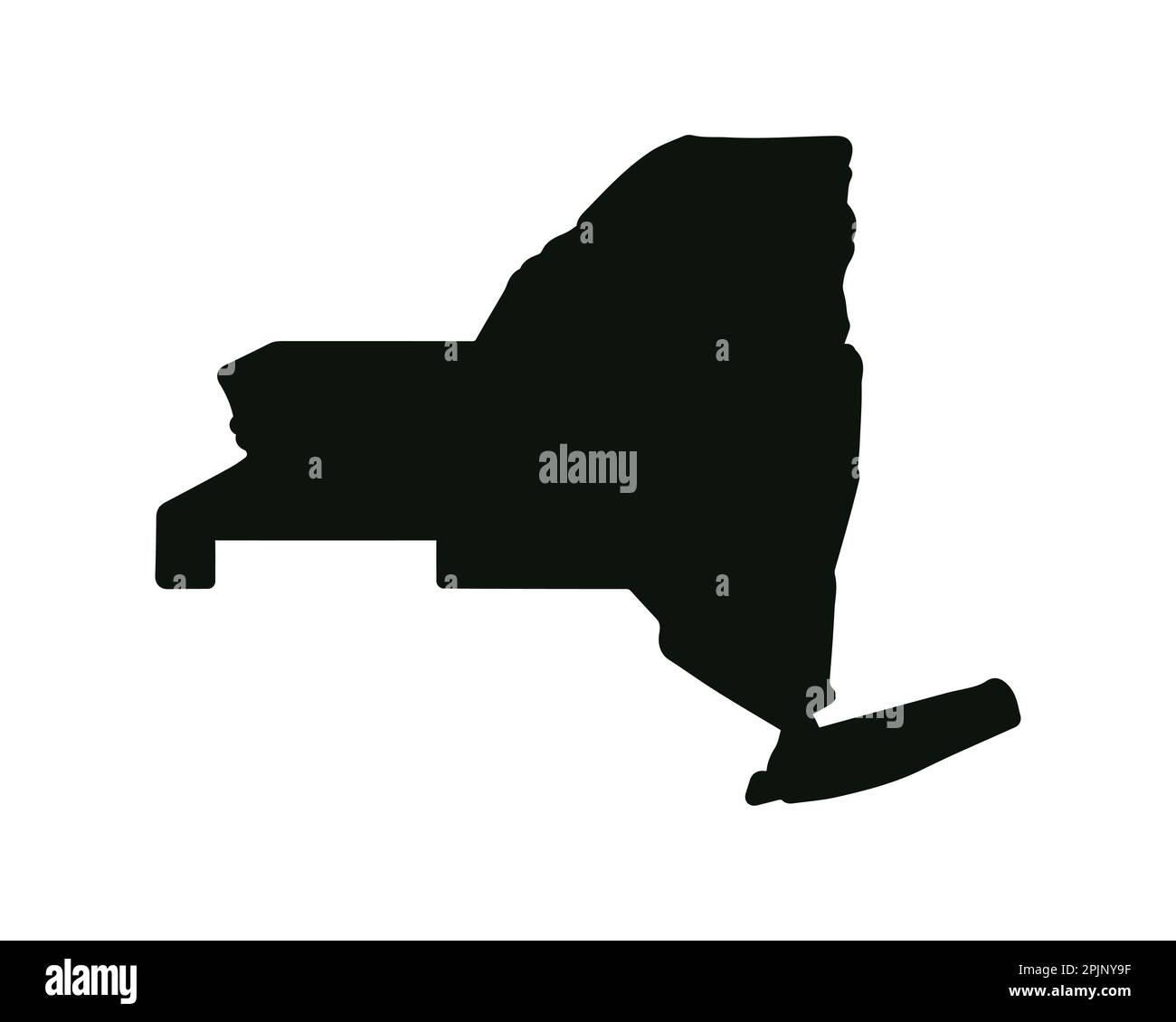 Mappa dello stato di New York. Mappa dello stato DEGLI STATI UNITI. Simbolo della silhouette di New York. Illustrazione vettoriale Illustrazione Vettoriale