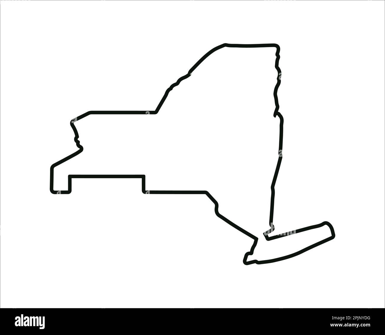 Mappa dello stato di New York. Mappa dello stato DEGLI STATI UNITI. Simbolo del contorno di New York. Illustrazione vettoriale Illustrazione Vettoriale