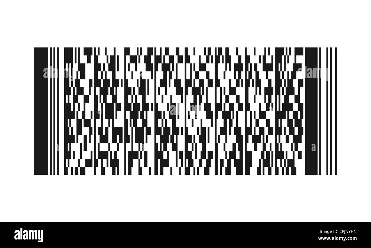 Codice a barre lineare impilato. Il codice viene utilizzato per il trasporto, la gestione dell'inventario, le schede di identificazione. 2D modello di codice a barre, campione. Illustrazione vettoriale. Illustrazione Vettoriale