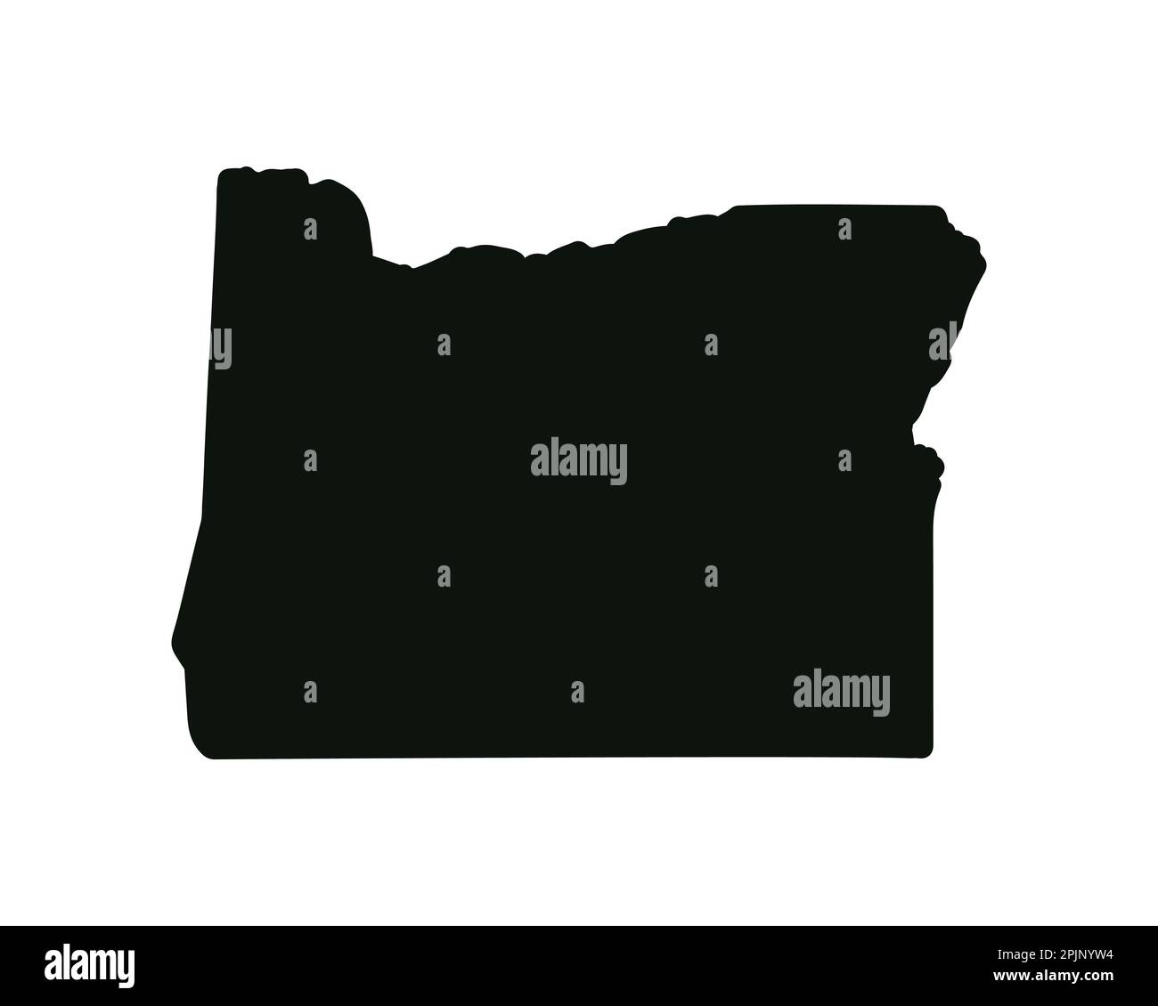 Mappa dello stato dell'Oregon. Mappa dello stato DEGLI STATI UNITI. Simbolo di silhouette Oregon. Illustrazione vettoriale Illustrazione Vettoriale