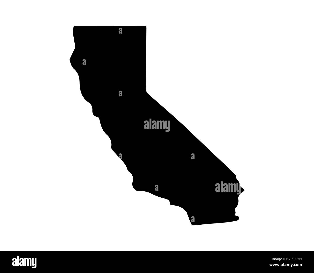 Mappa dello stato della California. Mappa dello stato DEGLI STATI UNITI. Simbolo della silhouette della California. Illustrazione vettoriale Illustrazione Vettoriale