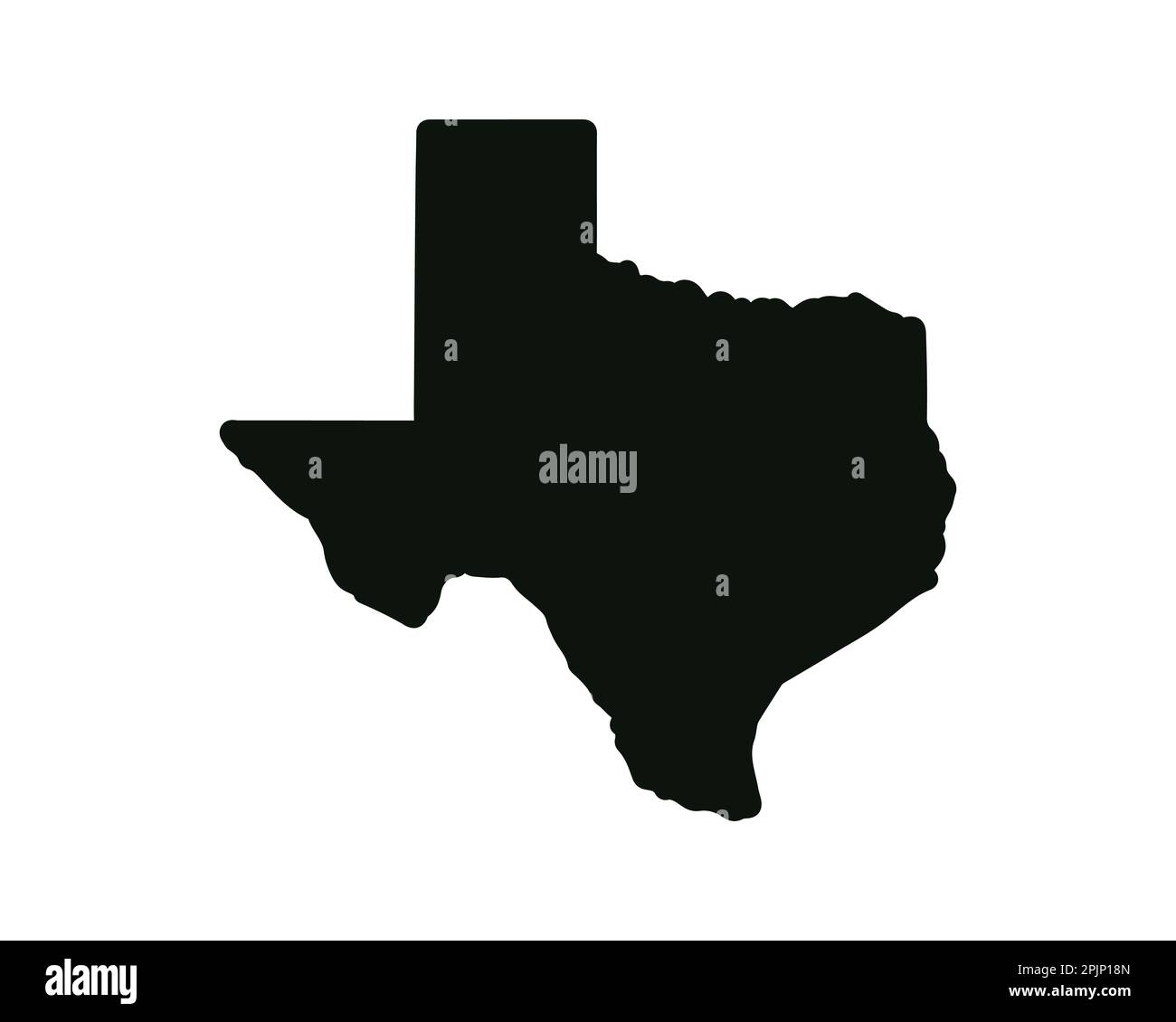 Mappa dello stato del Texas. Mappa dello stato DEGLI STATI UNITI. Simbolo della silhouette del Texas. Illustrazione vettoriale Illustrazione Vettoriale