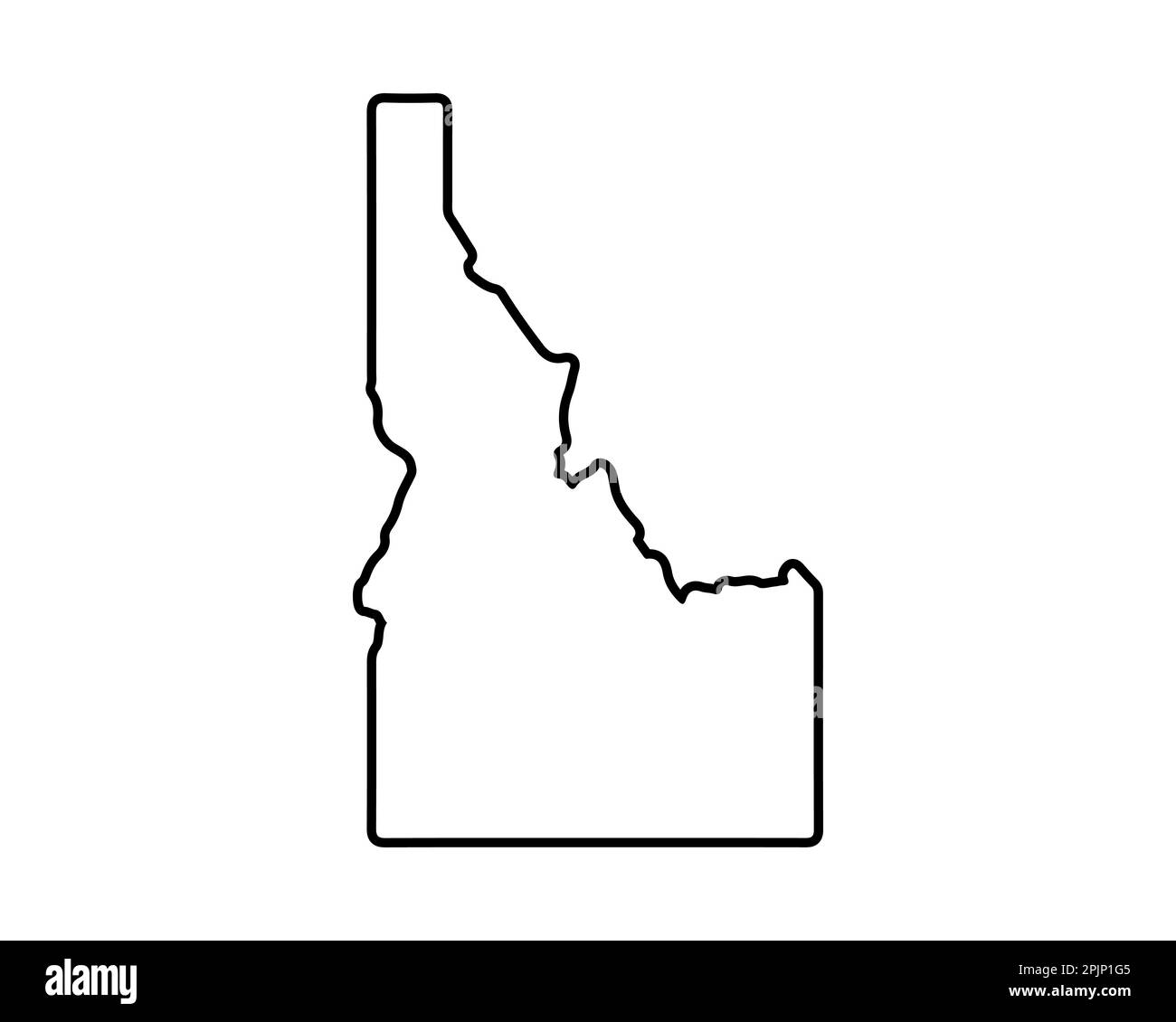 Mappa dello stato dell'Idaho. Mappa dello stato DEGLI STATI UNITI. Simbolo della silhouette dell'Idaho. Illustrazione vettoriale Illustrazione Vettoriale