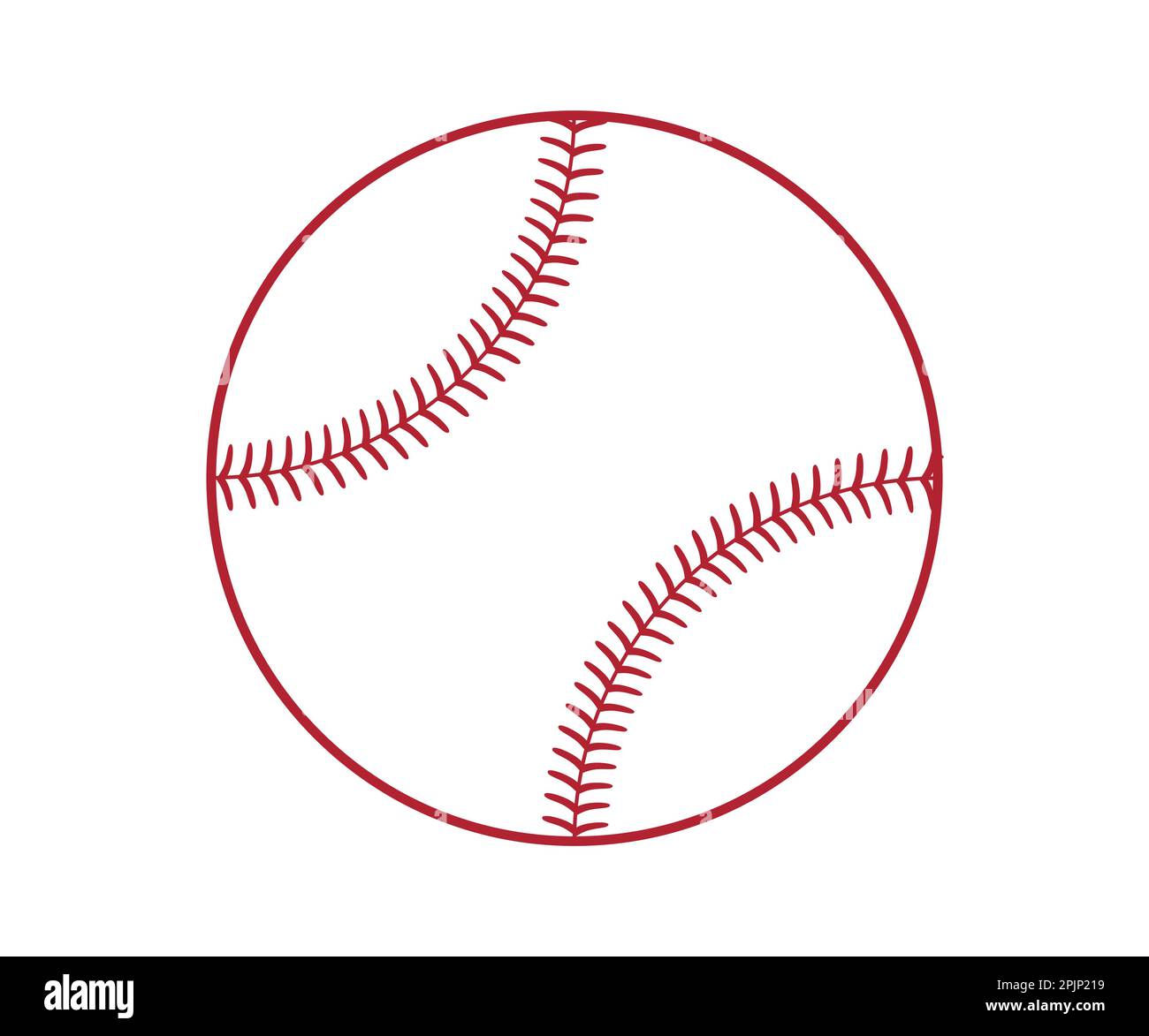 Contorno Softball. Baseball. Punti rossi. Attrezzature da baseball. Illustrazione vettoriale Illustrazione Vettoriale