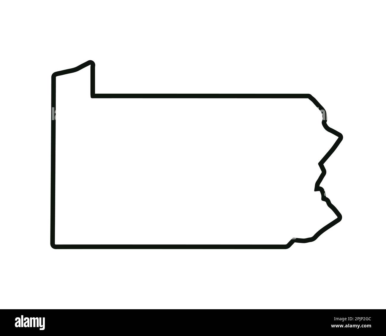 Mappa dello stato della Pennsylvania. Mappa dello stato DEGLI STATI UNITI. Simbolo del contorno della Pennsylvania. Illustrazione vettoriale Illustrazione Vettoriale