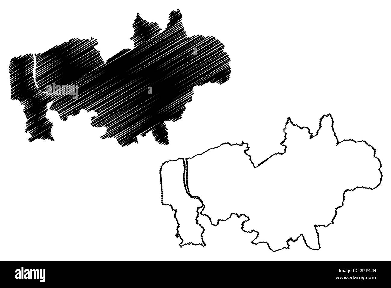 Wyre distretto non-metropolitano, Borough (Regno Unito di Gran Bretagna e Irlanda del Nord, contea cerimoniale Lancashire o Lanci, Inghilterra) mappa vec Illustrazione Vettoriale