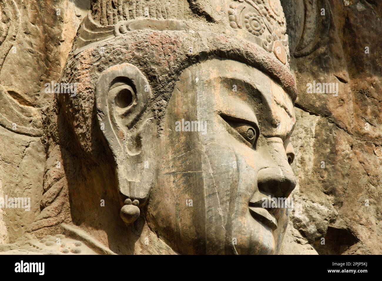 Fengxian Temple la più grande grotta di Longmen Grottoes Luoyang Henan Cina Foto Stock