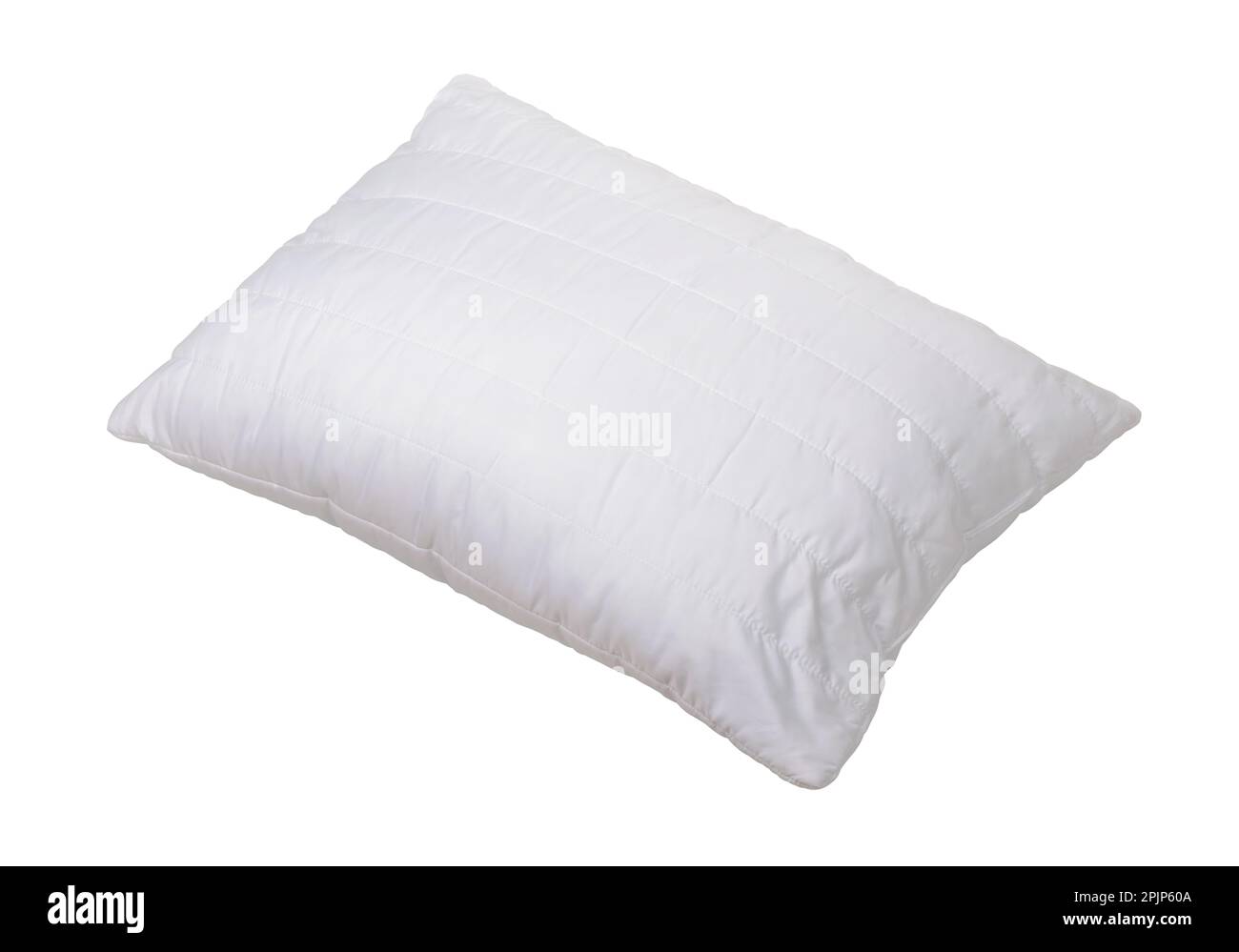Nuovo morbido cuscino bianco isolato su bianco Foto Stock