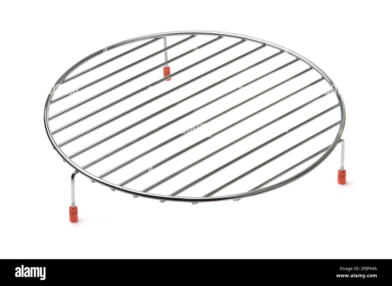 Forno a microonde griglia rotonda isolata su bianco Foto Stock