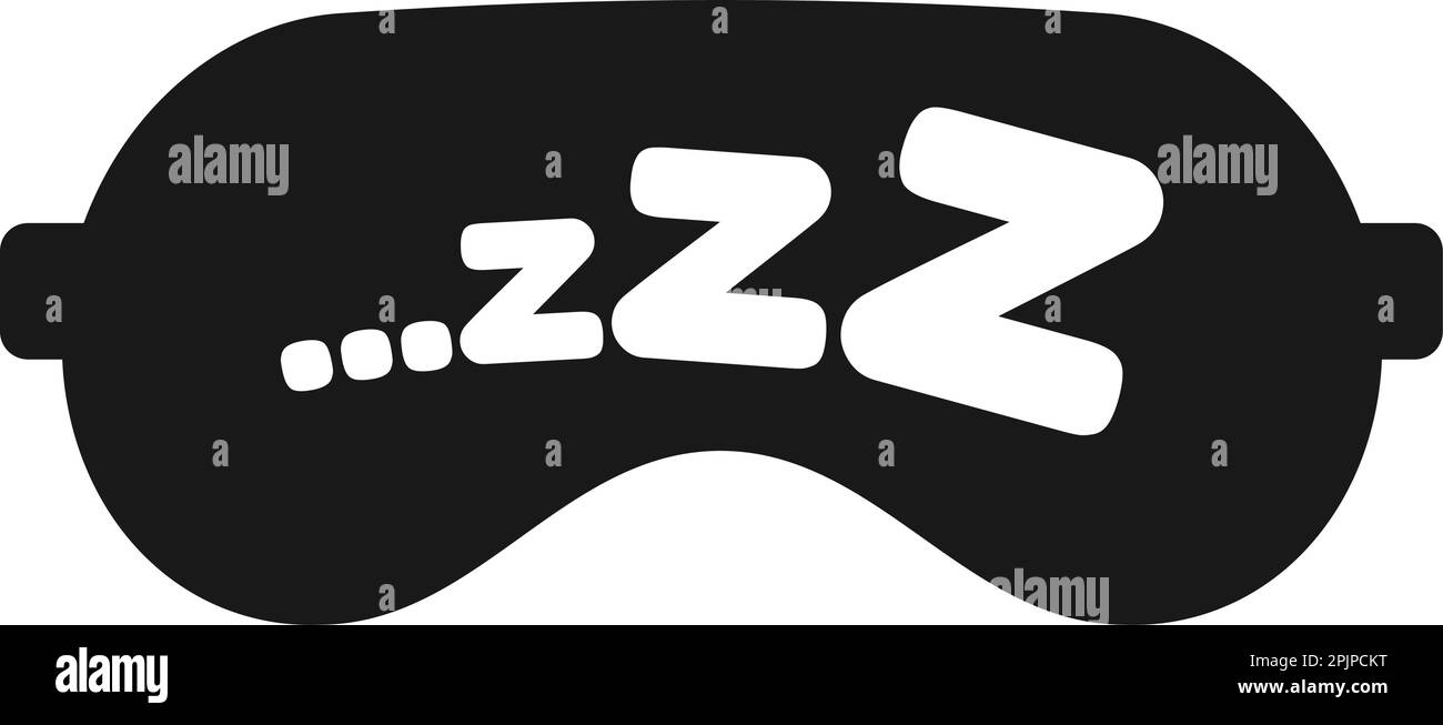 ZZZ SLEEP snore testo sull'icona del vettore maschera oculare. Illustrazione Vettoriale