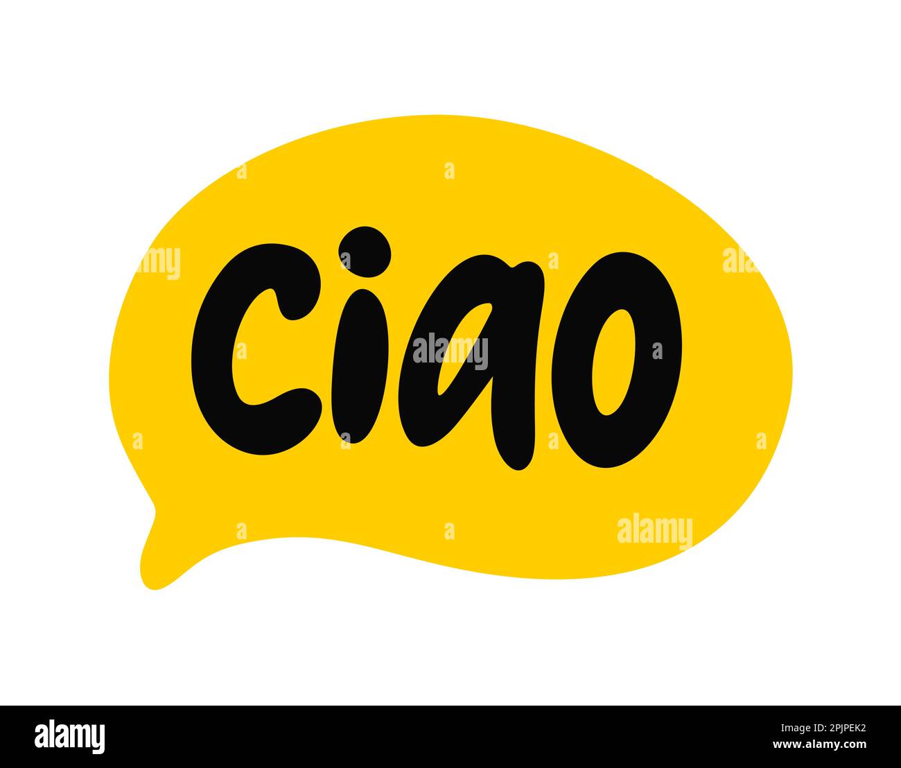 CIAO bolla di discorso. Parola informale per ciao, addio. Slang. Ciao. Messaggio di saluto mondiale. Citazione disegnata a mano. Frase di doodle scritta. Illustrazione del vettore Illustrazione Vettoriale