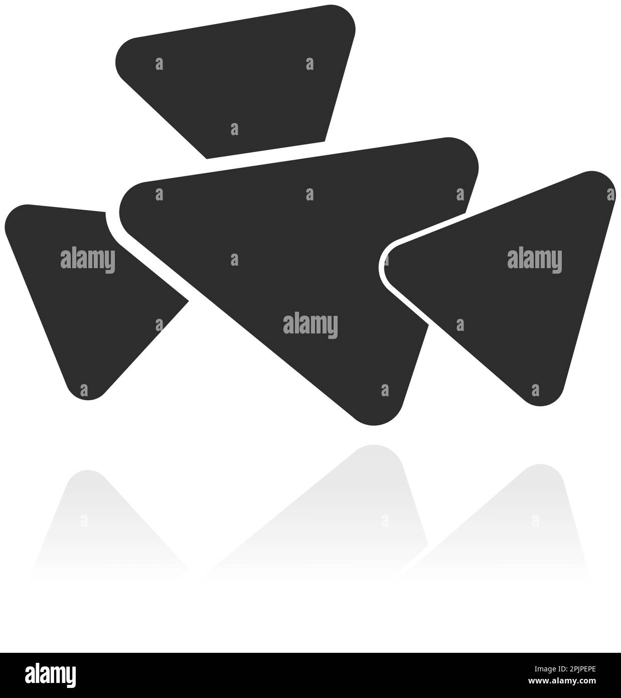 Freccia triangolare forma collage concetto, Vector rettangolare collage mosaico griglia di immagini isolate su bianco Illustrazione Vettoriale