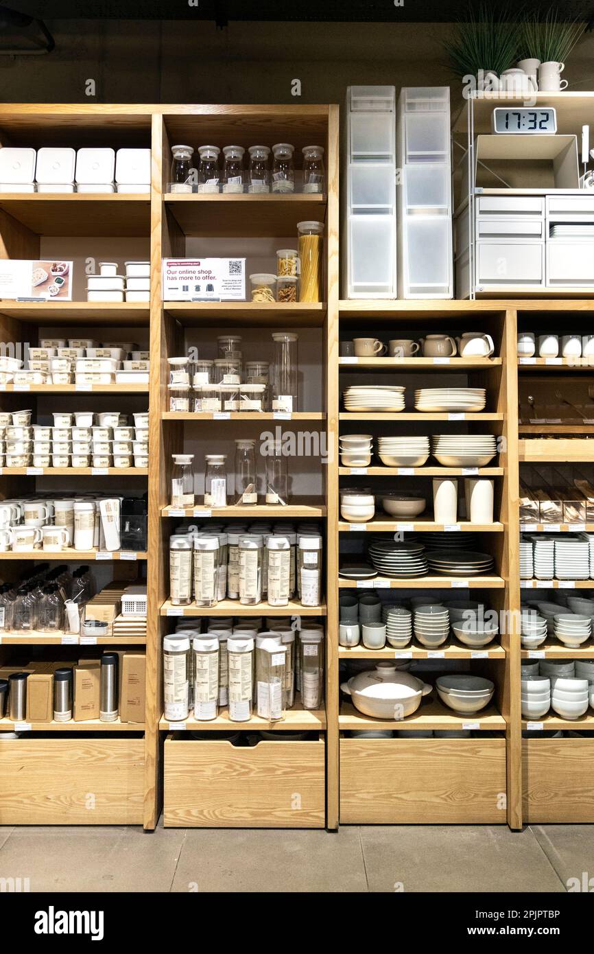 Interno di un negozio Muji, Londra, Regno Unito Foto Stock