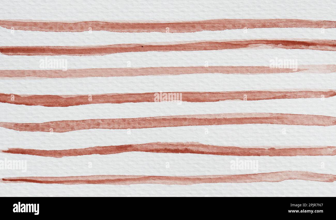 watercolor marrone pittura astratta a mano strisce Foto Stock