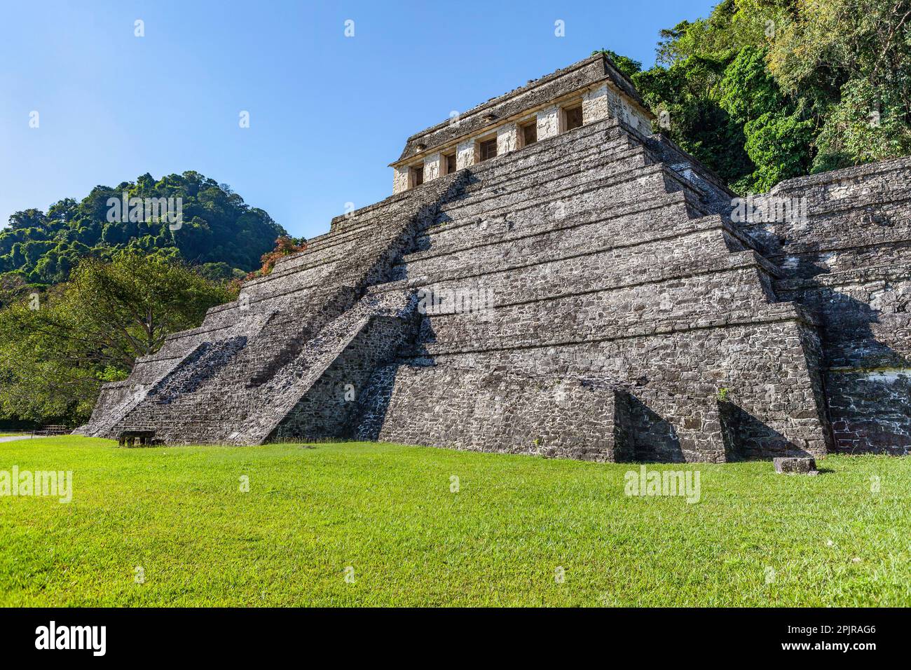 Il Tempio Maya delle iscrizioni, Campeche, Chiapas, Yucatán, Messico Foto Stock