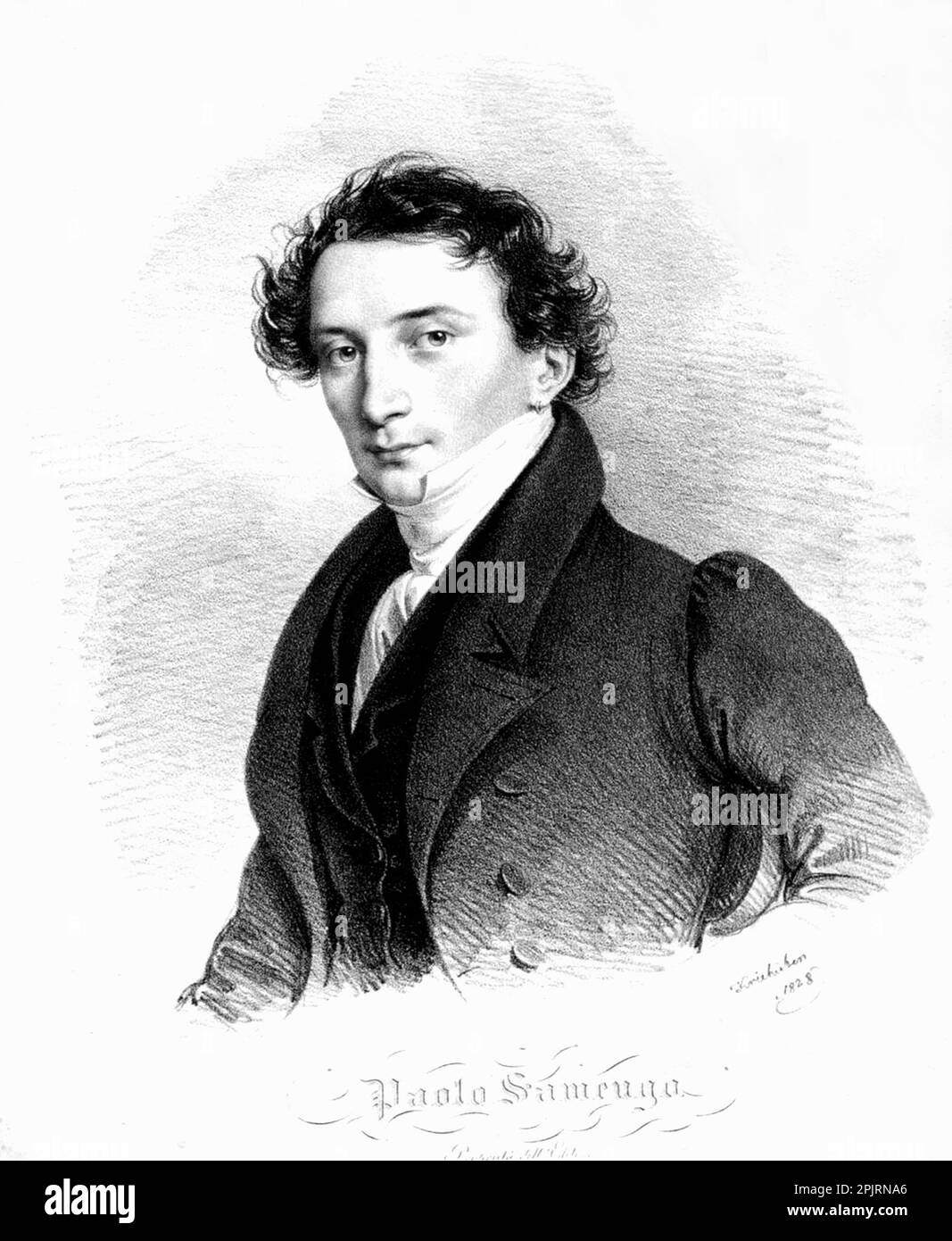 1828 , ITALIA : il celebre coreografo e ballerino italiano PAOLO SAMENGO ( 1797 - 1863 ). Sposato a Napoli nel 1828 con la celebre ballerina Amalia Brugnoli Samengo ( Samingo , 1802 – 1892 ). Ritratto inciso dal pittore austriaco Josef Kriehuber ( 1800 - 1876 ) . - STORIA - FOTO STORICHE - BALLERINO - COREOGRAFO - COREOGRAFO - balletto - BALLETTO CLASSICO - TEATRO - DANZA - danza - danza - CLASSICA - ballerina - illustrazione - illustrazione - colletto - OTTOCENTO - '800 - 800 - RITRATTO - ritratto ---- Archivio GBB Foto Stock