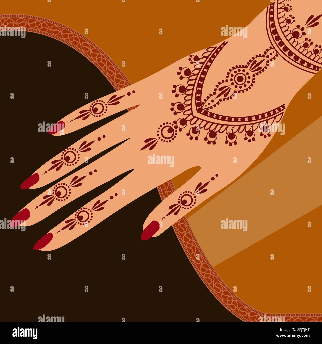 EID Henna Mehndi Hands Vector Illustration Eid Henna Henna Hand Drawed Henna Vector Design Foto Stock