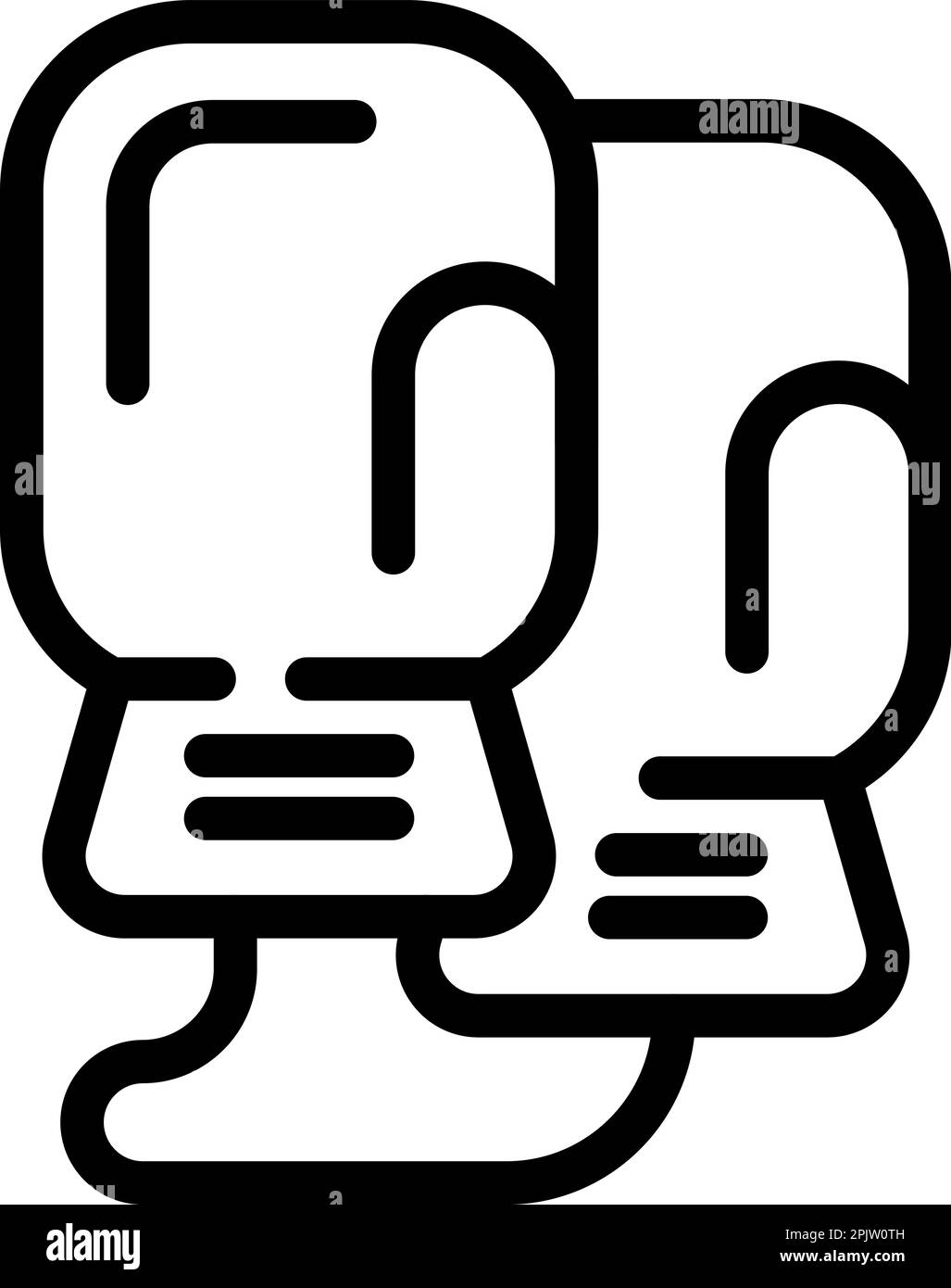 Casella guanti icona contorno vettoriale. Pugilato lotta. Guanto sportivo Illustrazione Vettoriale