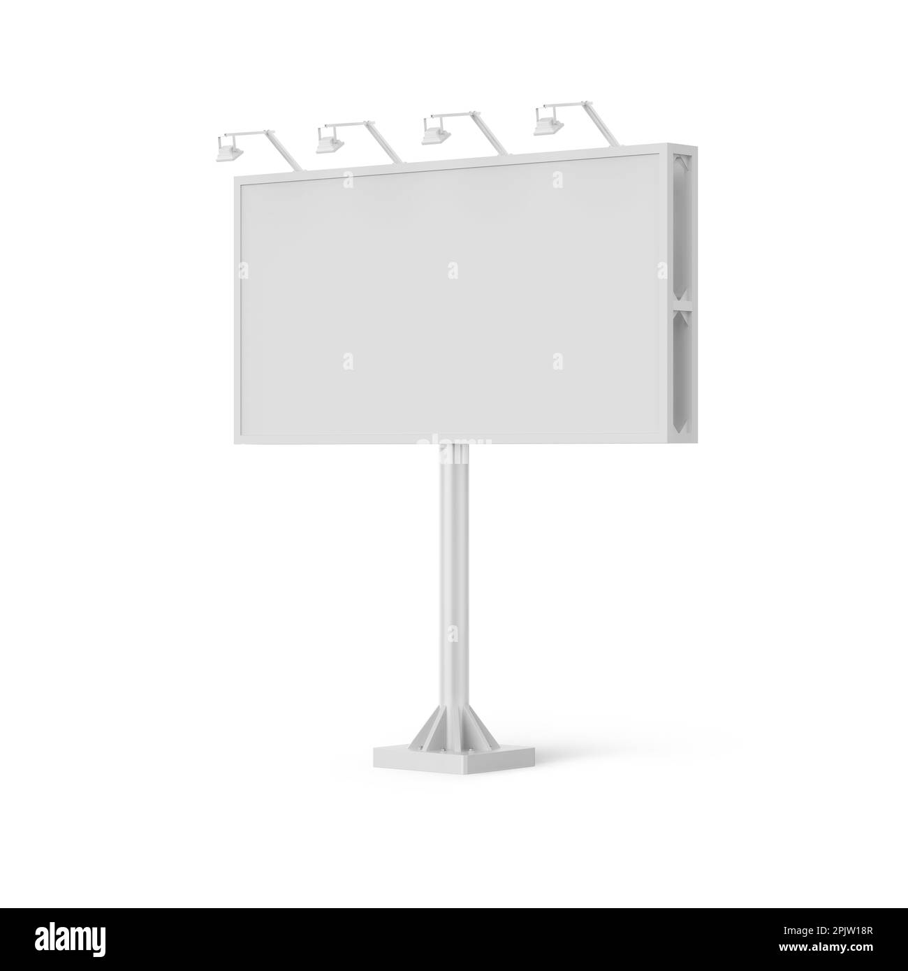 Pubblicità esterna Visualizza Poster Billboard 3D rendering su sfondo bianco Foto Stock