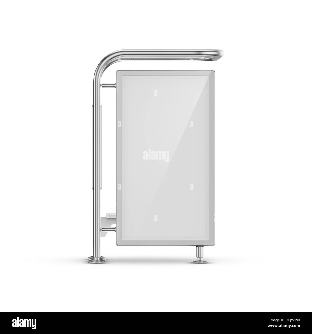 Fermata dell'autobus Outdoor Advertising Displays Poster 3D rendering su sfondo bianco Foto Stock