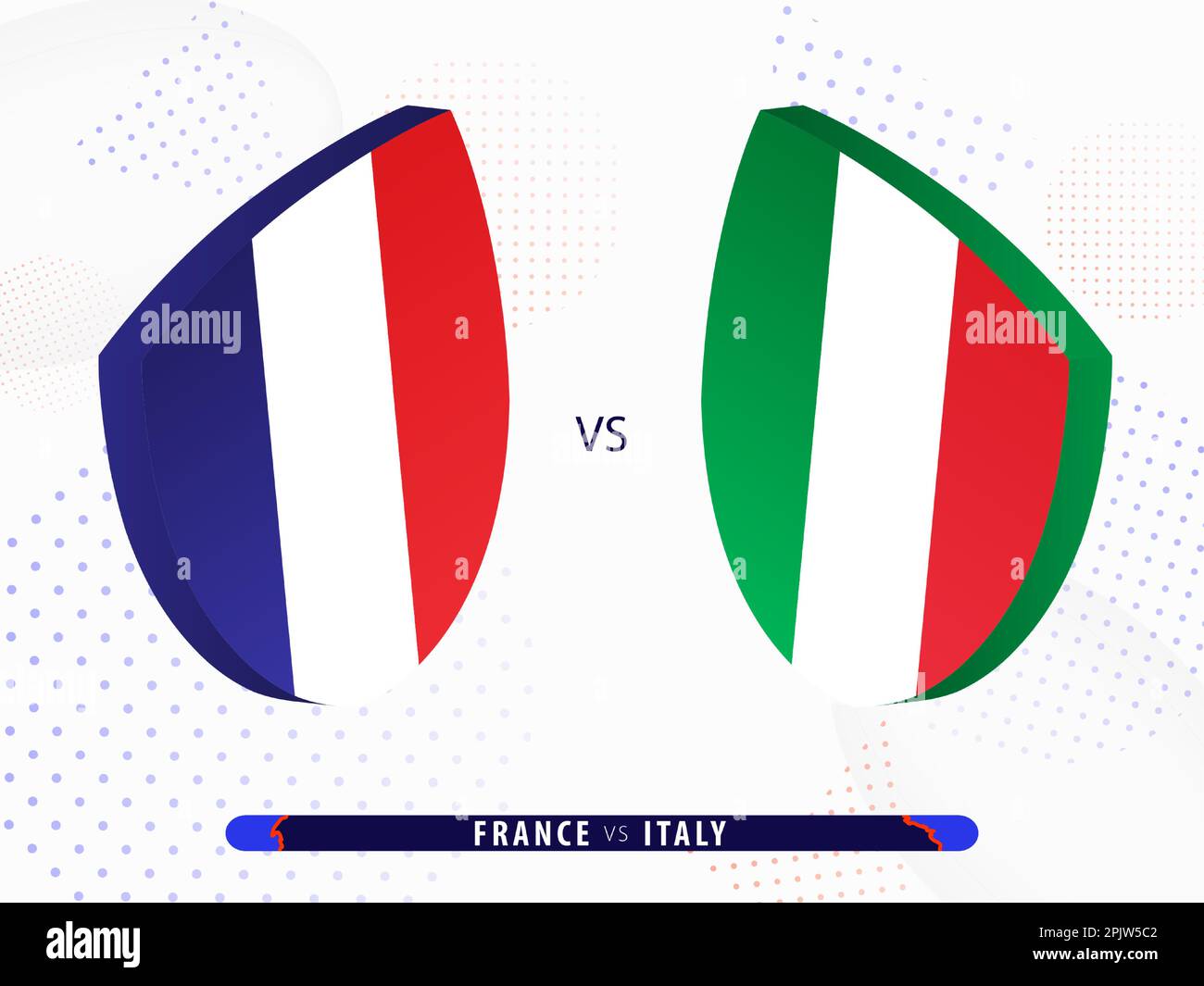 Partita di rugby Francia vs Italia, gara internazionale di rugby 2023. Modello per il torneo mondiale. Illustrazione Vettoriale