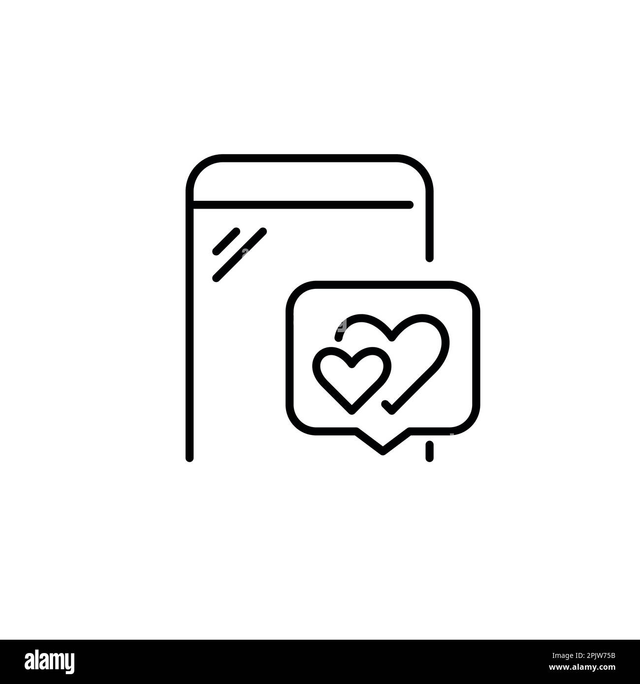 Notifica app datazione. Amore, rapporto romantico. Trova la partita online. Icona della linea di tratto modificabile pixel Perfect Illustrazione Vettoriale Notifica app datazione. Amore, rapporto romantico. Trova la partita online. Icona della linea di tratto modificabile pixel Perfect Illustrazione Vettoriale